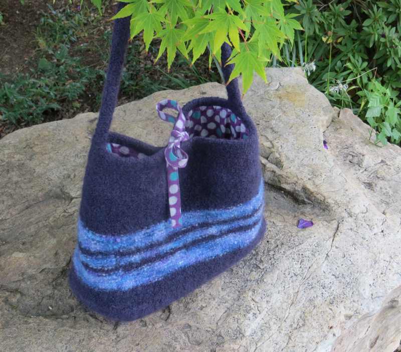 Black & White Floral Felted Wool Purse Tote Handbag | Etsy | Wool purse,  Funky purses, Wool felt