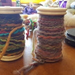 My first spools of hand spun yarn